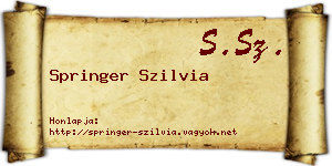 Springer Szilvia névjegykártya
